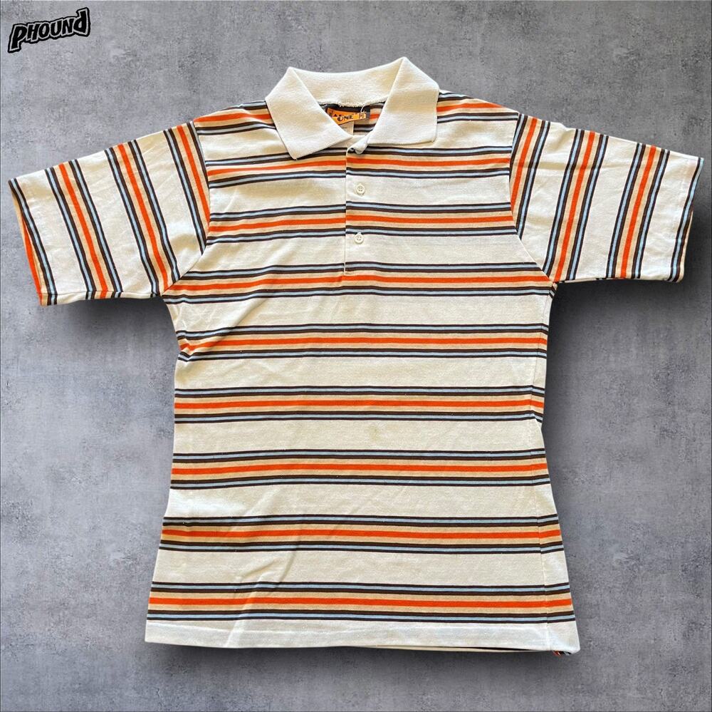 Vintage 70s Admit-One MOD Polo Shirt M Small Spot Surf